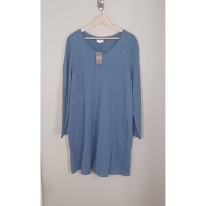 J. Jill Tunic Lagenlook Cotton Blend Midi Dress Women's Size XL New Cozy Comfy